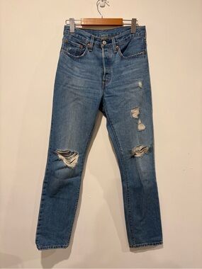 Levi's Women's Blue Distressed Bootcut Jeans